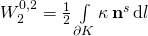 W_2^{0,2} = \frac 12 \int\limits_{\partial K} \kappa \, \textbf n^s \, \mathrm d l