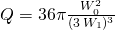 Q = 36 \pi \frac{W_0^2}{(3\,W_1)^3}