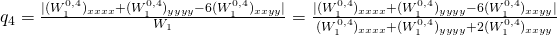 q_4=\frac{|(W_1^{0,4})_{xxxx}+(W_1^{0,4})_{yyyy}-6(W_1^{0,4})_{xxyy}|}{W_1}=\frac{|(W_1^{0,4})_{xxxx}+(W_1^{0,4})_{yyyy}-6(W_1^{0,4})_{xxyy}|}{(W_1^{0,4})_{xxxx}+(W_1^{0,4})_{yyyy}+2(W_1^{0,4})_{xxyy}}