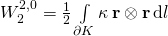 W_2^{2,0} = \frac 12 \int\limits_{\partial K} \kappa \, \textbf r \otimes \textbf r \, \mathrm d l