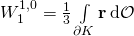 W_1^{1,0} = \frac 13 \int\limits_{\partial K} \textbf r \, \mathrm d \mathcal O