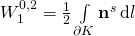 W_1^{0,2} = \frac 12 \int\limits_{\partial K} \textbf n^s \, \mathrm d l