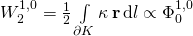 W_2^{1,0} = \frac 12 \int\limits_{\partial K} \kappa \, \textbf r \, \mathrm d l\propto \Phi_0^{1,0}