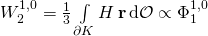 W_2^{1,0} = \frac 13 \int\limits_{\partial K} H \, \textbf r \, \mathrm d \mathcal O\propto \Phi_1^{1,0}