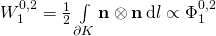 W_1^{0,2} = \frac 12 \int\limits_{\partial K} \textbf n \otimes \textbf n \, \mathrm d l\propto \Phi_1^{0,2}