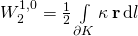 W_2^{1,0} = \frac 12 \int\limits_{\partial K} \kappa \, \textbf r \, \mathrm d l